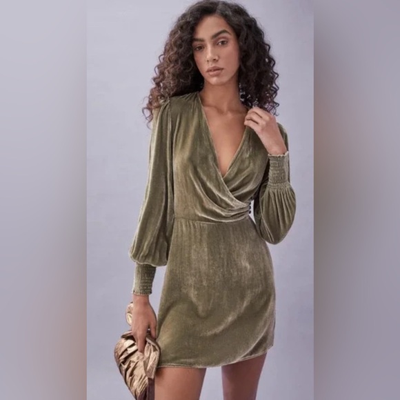 Reformation Sage Velvet Gem Dress - Picture 3 of 3